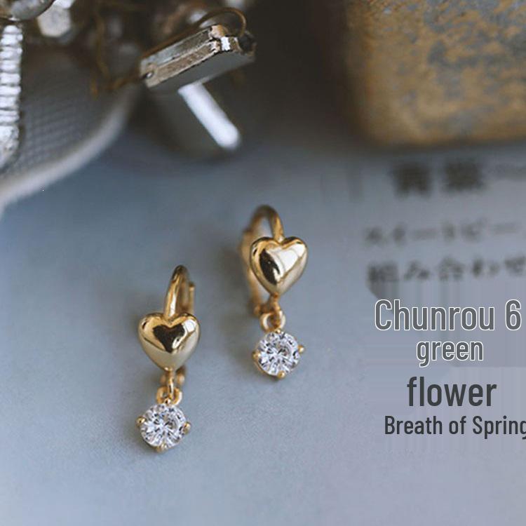 Soulmates: Exquisite S925 Silver Heart-Shaped Earrings, 18K Gold-Plated for Women Platinum Pair