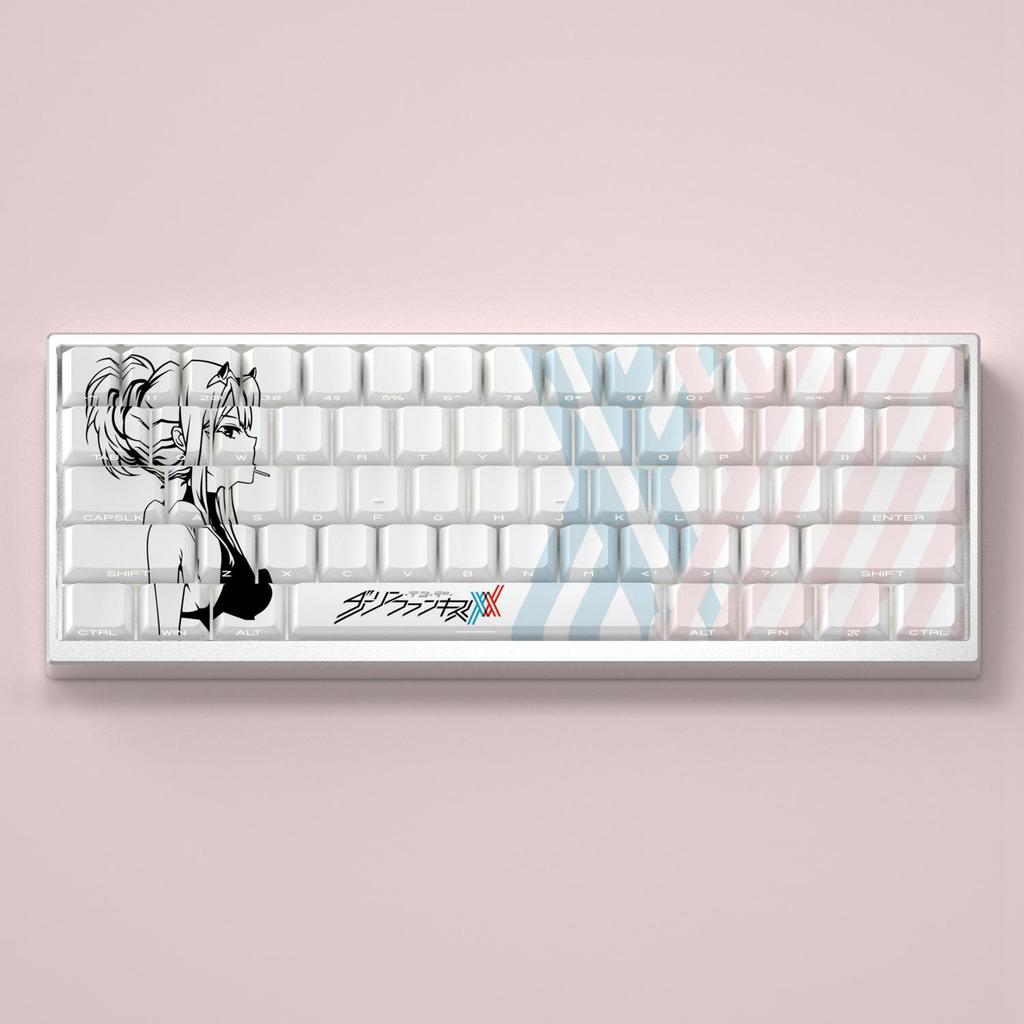 Anime Lion MAD60/wooting60 Keycap, Side Engraved, Translucent, Compatible with US/Canada National Team 02 Keyboard.