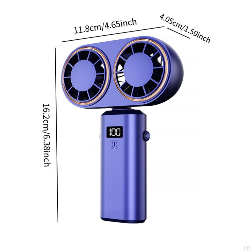 Fan Outdoor Camping Double Heads Versatile Handheld Cooling Desk for Office Patio