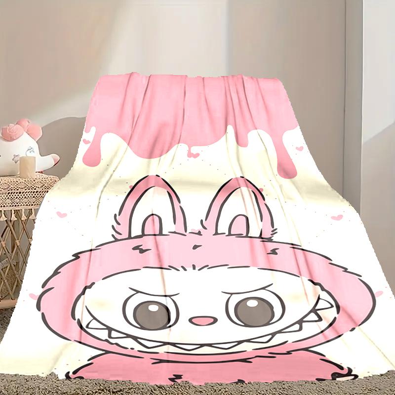 1 Stück Digitale Druck-Kuscheldecke, LABUBU Decke für den Heimgebrauch, Ganzjahreswärme, Weihnachts- und Valentinstags-Geschenkdecke