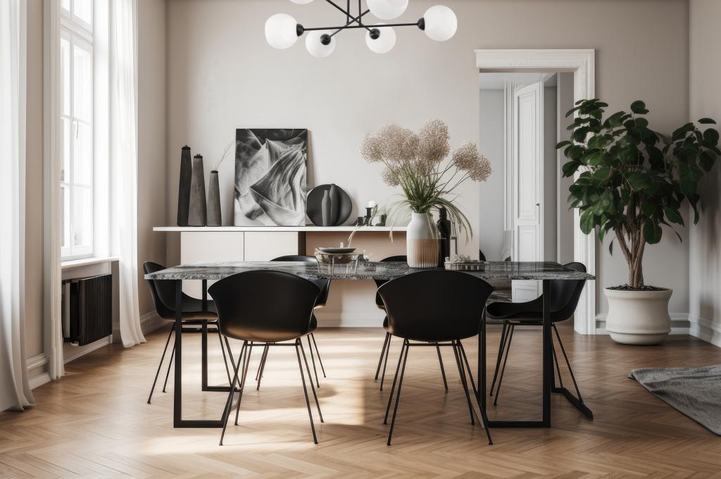 Asturia Black Ceiling Lamp 6-Flat White Lampshade E27