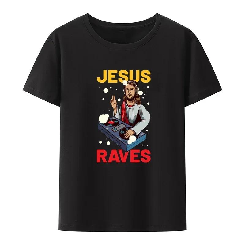 Moshi Jesus Desu Rolig T-shirt Kortärmad Andningsbara T-shirts Casual Toppar Mönster Roupas Överdimensionerade Högkvalitativa Mjuka Lösa