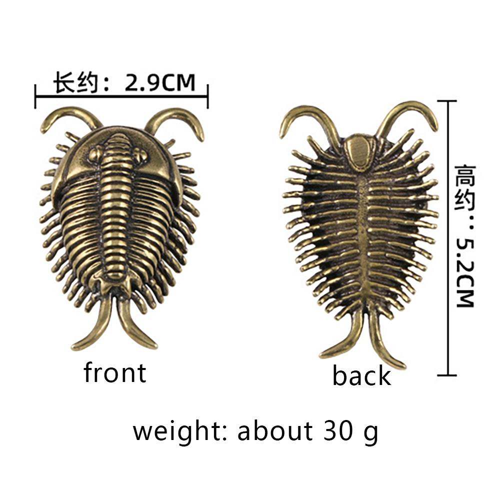Cambrian Trilobite Brass Desk Decoration Ancient Insect Metal Figurine Tea Pets Paleontological Trilobites Souvenir Gift