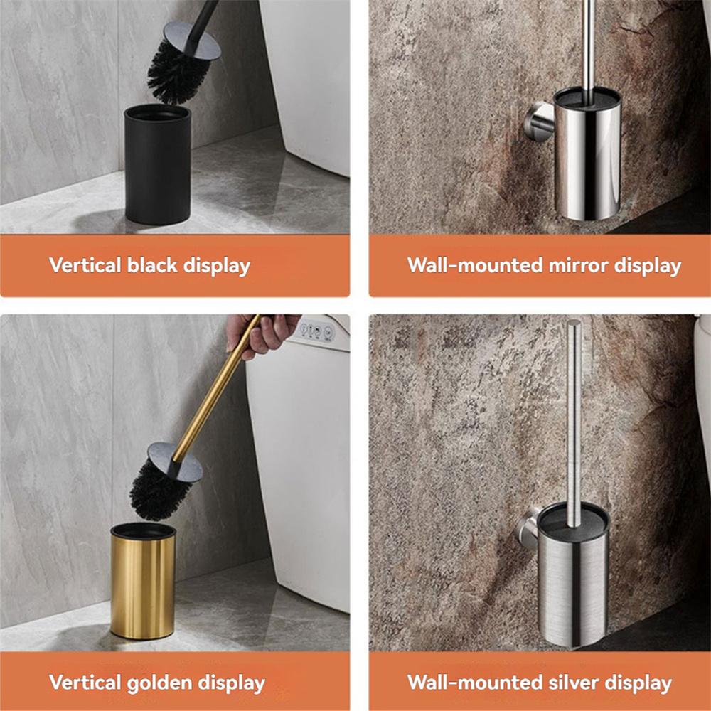 Extended round Toilet Brush Set - Wall-Mounted & Floor-Standing Options in 3 Colors for Thorough Bathroom Cleaning