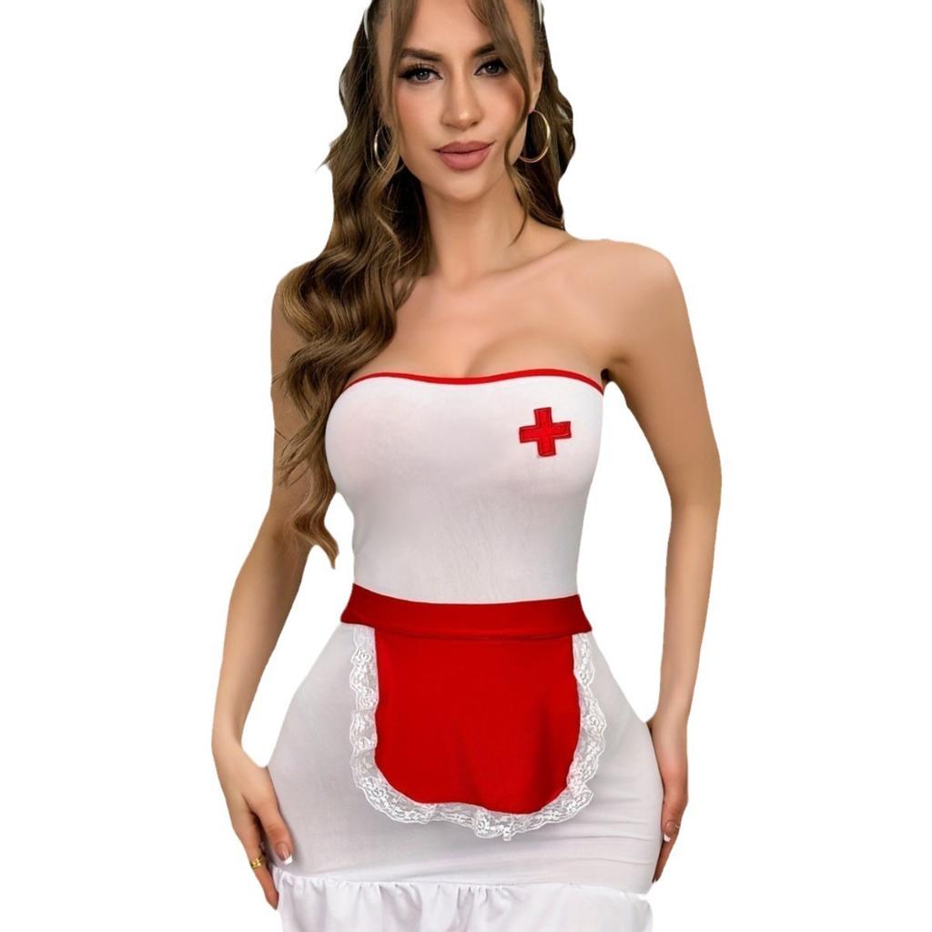 Sexy Hüfte rock set Europäischen und Amerikanischen krankenschwester uniform versuchung rolle-spielen sexy unterwäsche neue weiß milch seide frau