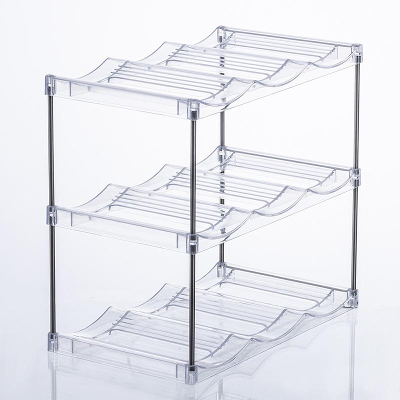 Stackable Water Bottle Organizer Holder For Clear Wine Rack Cup Bottle Holder For Cabinet Home Countertop Fridge Pantry Shelf