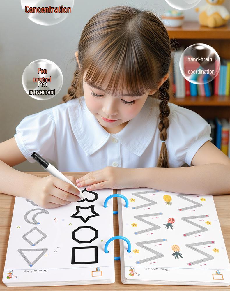 Stíratelné kartičky pro nácvik psaní tužkou pro předškolní děti – Vzdělávací hračka