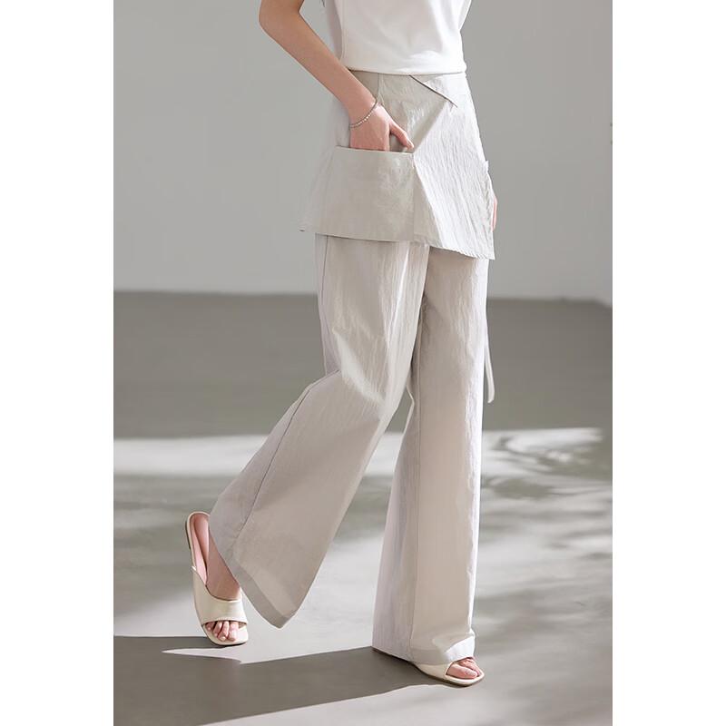 VICTORIA&VERA Quick-Dry Lightweight Two-Piece Pants Set with Skirt