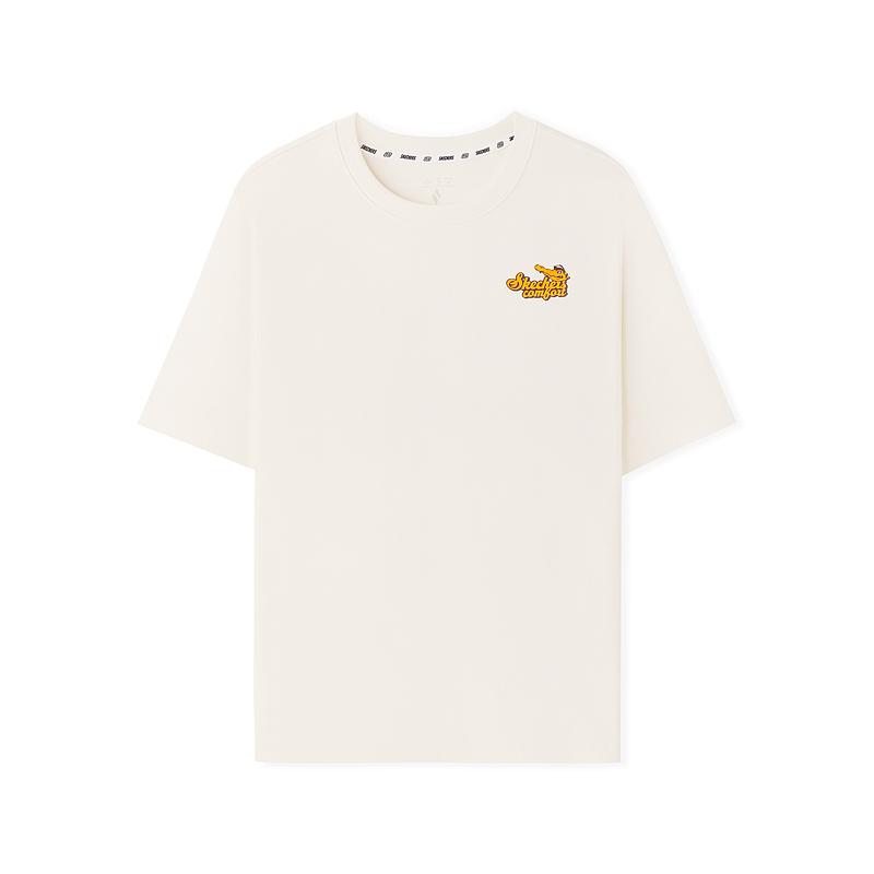 Skechers Fashionable Versatile Sports Short Sleeve T-Shirt Unisex Tops Pure-White L225U056-01SV S