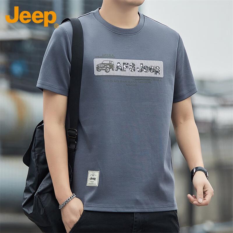 JEEP Men s Pure Cotton Loose Fit Short Sleeve T-Shirt XL180 1990₽
