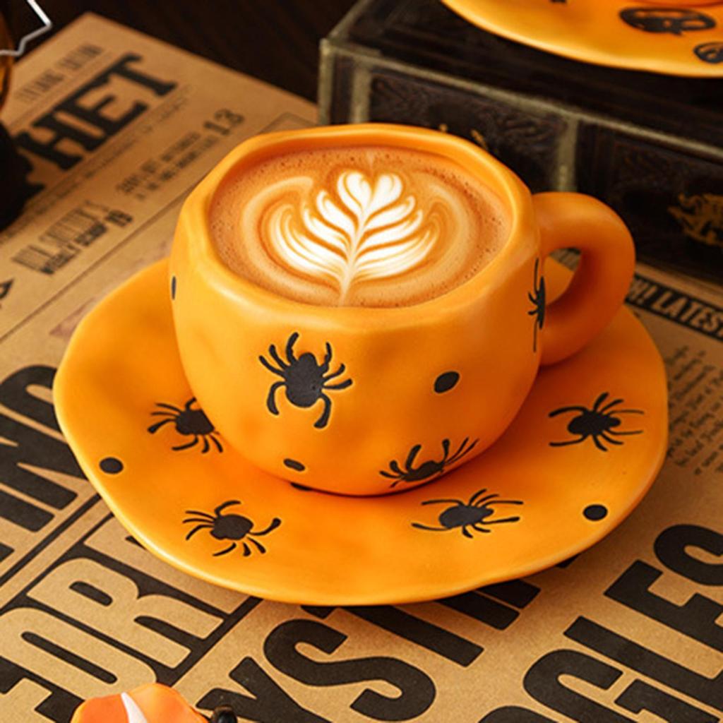 320ml Halloween Themed Ceramic Mug Spooky Novelty Coffee Cup for Wine Beer Tea Collectors Teachers Office Home Decor Fall Gift
