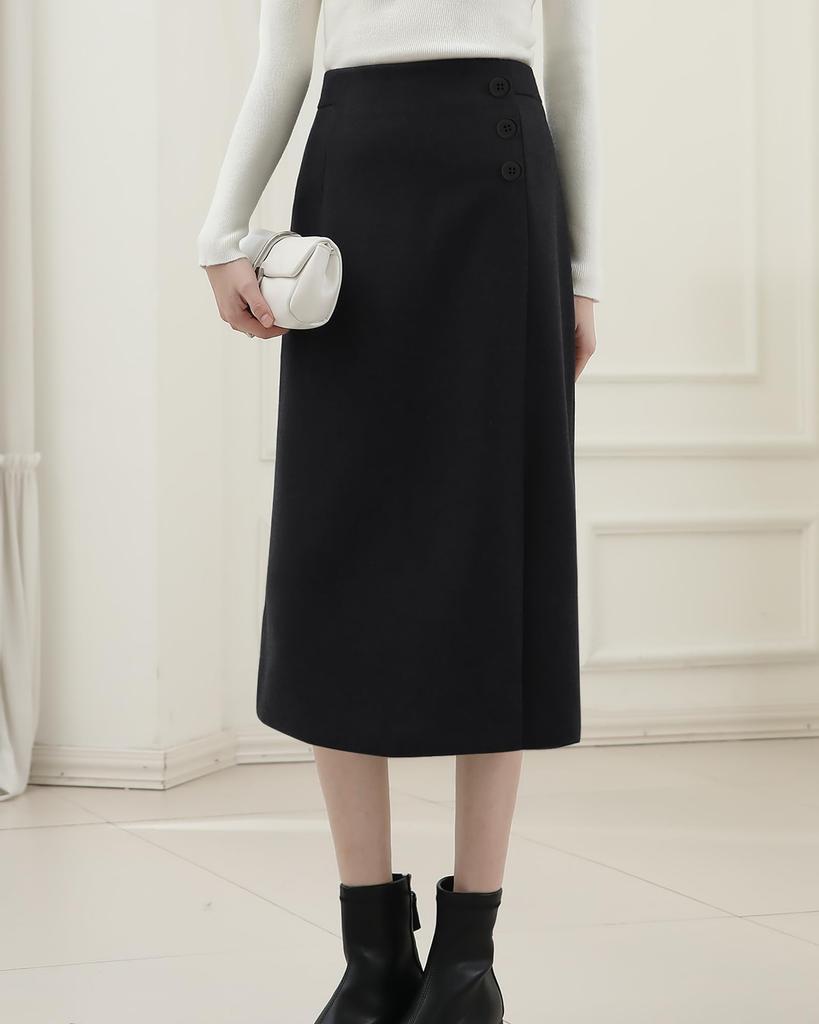 Ladyangel Tight Skirt with Slit and Elastic and Cute for and Fall and Winter Women's Knee-Length Waist, Slimming, Versatile, Warm, Stylish, Commuting,