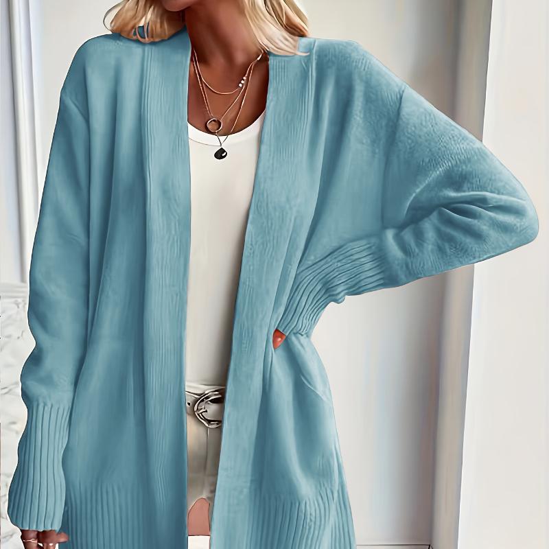 Women'S Cozy Yellow Knit Cardigan - Long Sleeve, V-Neck, Loose Fit, Fall & Winter Stylish Pullover