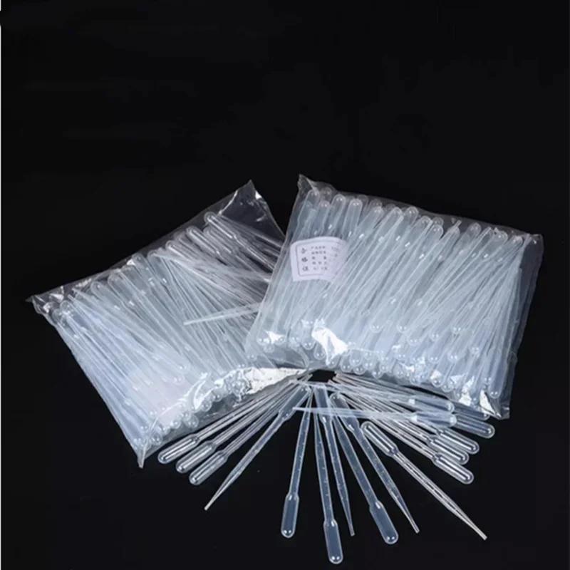100 pezzi 0,2/0,5/1/2/3/5/10 ml Pipette da Laboratorio in Plastica Monouso Graduate Pasteur Pipette Contagocce Polietilene Strumenti per il Trucco