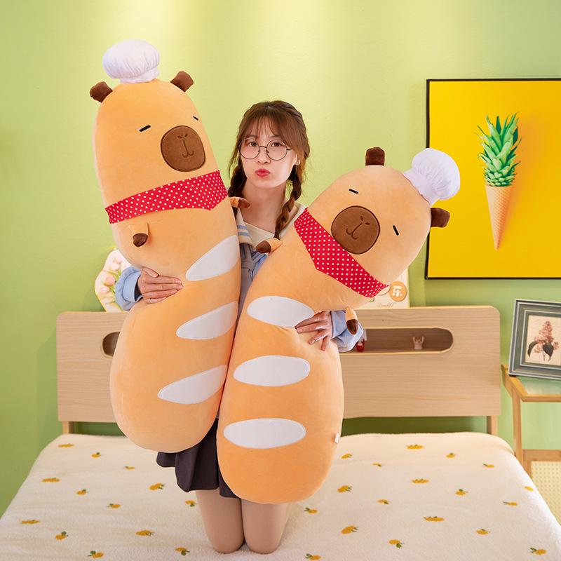 Capibara Doll Baguette Capybara Throw Pillow Cushion Capybara Plush Toy Sofa Ornament Bedside Pillow