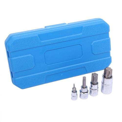 HFS (R) 13-Piece Torx Bit Socket Set, Star Shape, 6.35mm, 9.52mm, 12.7mm, for Storage Boxes, Cars, and Equipment