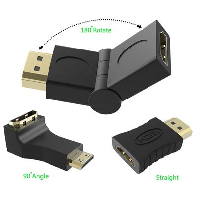 HDMI-compatible Cable Connector Adapter 270 180 90 Degree Angle HDMI-compatible Male To