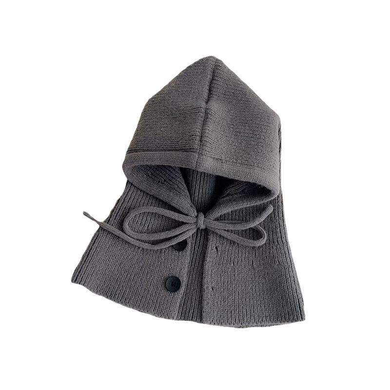 Korean Balaclava Women's Autumn and Winter Hat and Scarf Integrated Outdoor Warm Ear Protection Woolen Knitted Hat