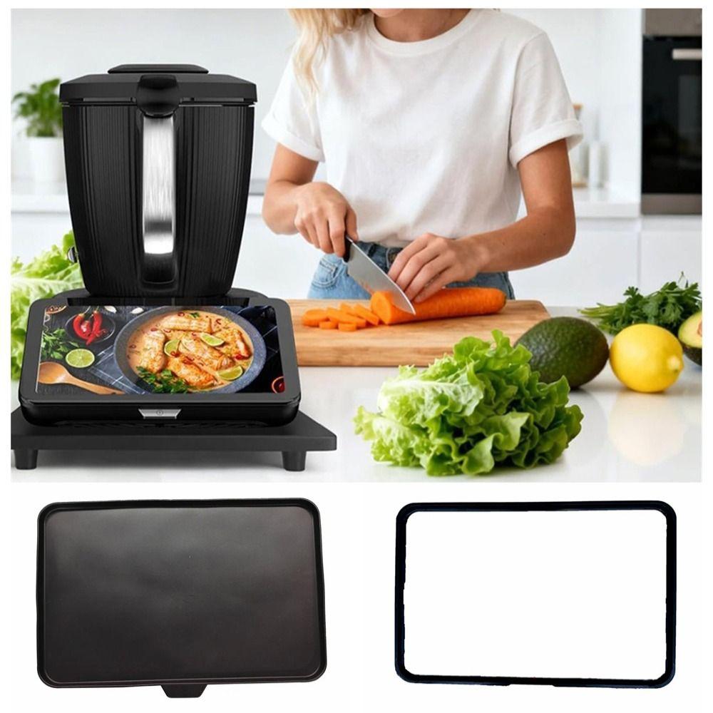 Silikonskärmskydd Svart reptåligt skyddslock Displayskyddsplatta för Thermomix TM7 Köksredskap
