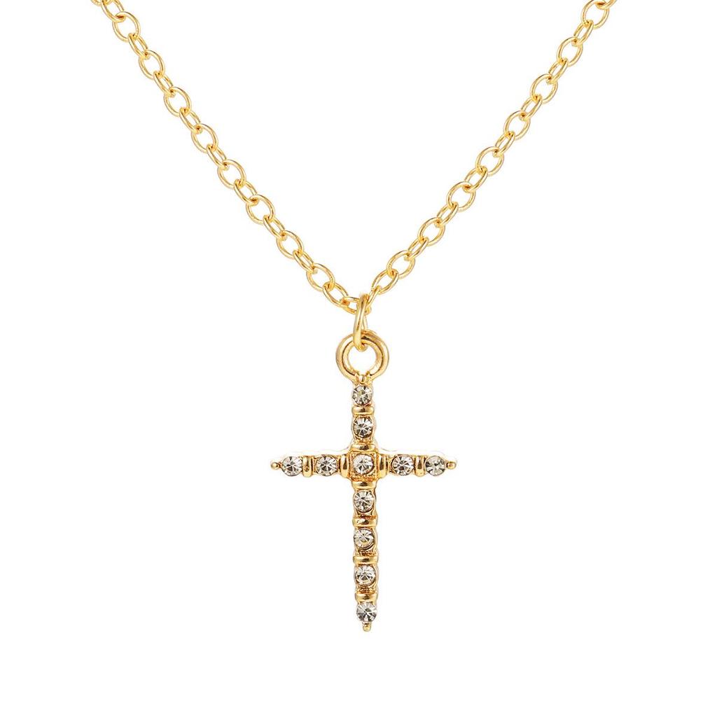 Creative High-End Micro-Inlaid Cross Necklace - Unique and Hot-Selling Design