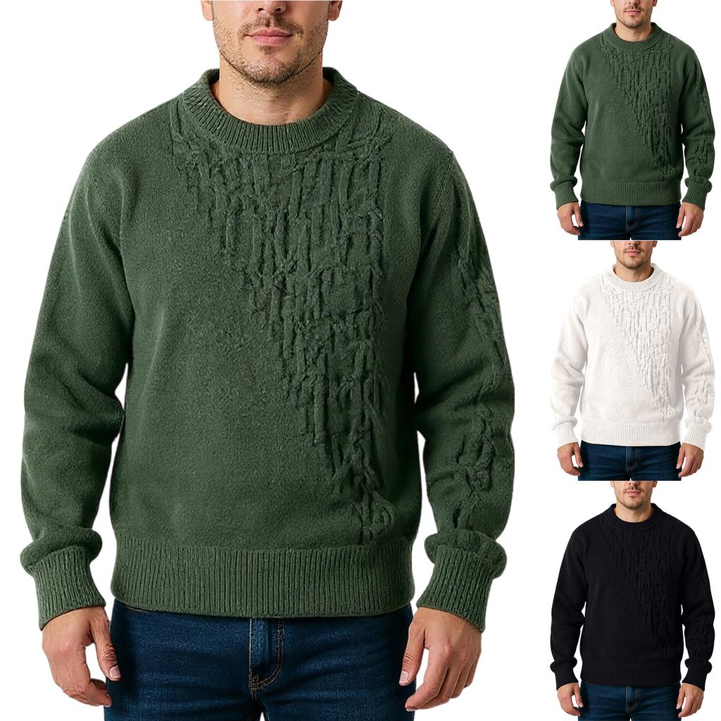 Men's  Fashion  Knitting  Pullover  Long Sleeves  Loose  Round Neck  Sweater