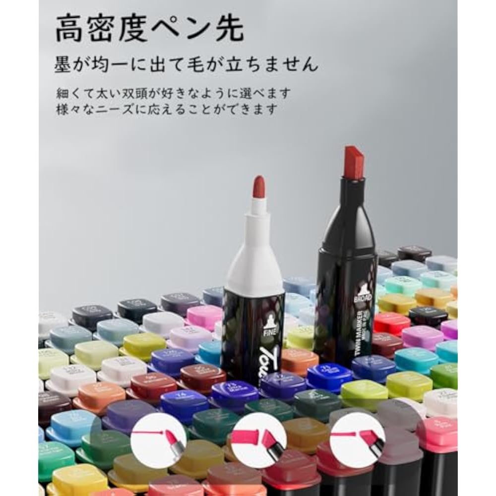 Illustration Marker, 80 Color Marker Pen Set, Watercolor Pen, Thick, Thin, Waterproof, Quick-dryi...