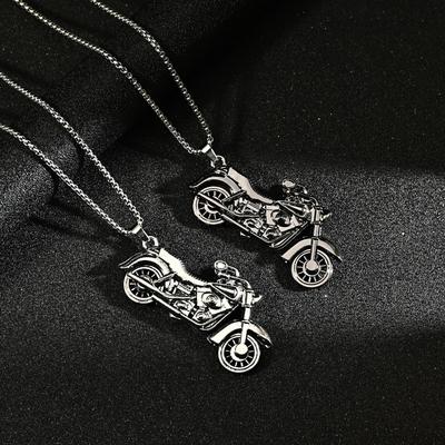 Popular European and American Simple Necklace Motorcycle Hip Hop Punk Men and Women Long Sweater Chain Jewelry Pendant