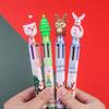 1pc 6Colors Random Christmas Theme Ballpoint Pen Cute Santa Claus Multicolor Marker Pens For Student Stationery Gift Comfortable Grip Stationery Schoo