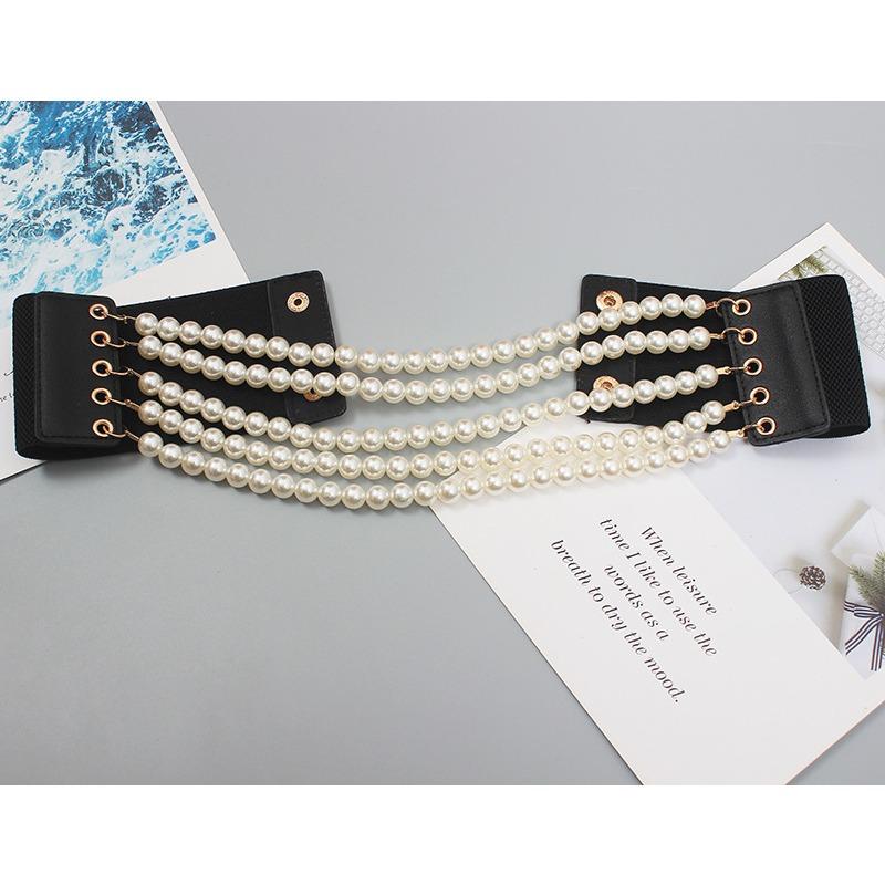 Meier Pearl chain decorative slim waist chain women s summer belt for dress body chain
