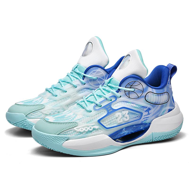 

Новые светящиеся в темноте дышащие сетчатые баскетбольные кроссовки мужские настоящие боевые студенческие спортивные кроссовки с резиновой подошвой 43