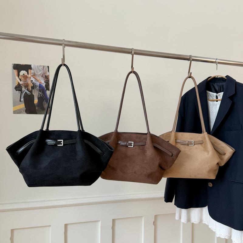 Casual Large-capacity Bag Women's 2025 Autumn and Winter New Retro Suede Portable Tote Bag Commuter Shoulder Bag