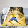 CR7 Knitted Blanket Coral Fleece Plush Warm Throw Blanket for Car Sofa Couch Bedspread
