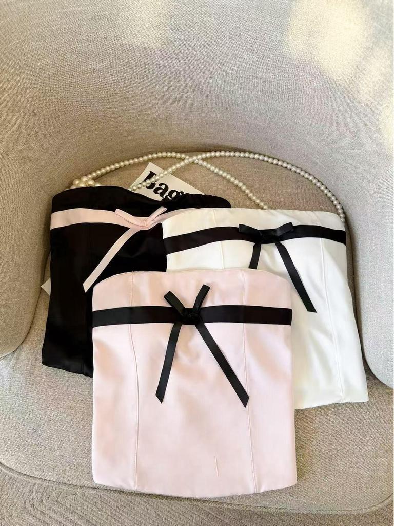 Top de Tirante Único Rosa Satinado Spicy Girl con Sujetador Incorporado