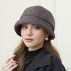 The Elderly Hat Women's Autumn and Winter Woolen Basin Hat Thickened Top Hat Warm Bucket Hat
