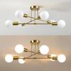 Retro Industrial Wrought Iron Ceiling Chandeliers LED Ceiling Lamp Home Luminaire Modern Living Room Lamps E27 Decoration Lights