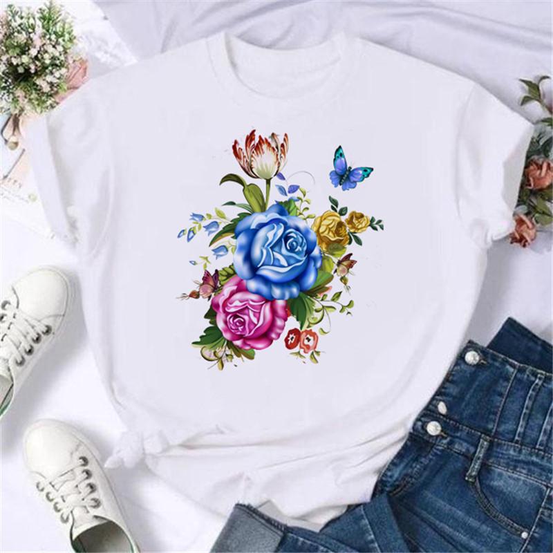 Maycaur Fashion Musical Note Printed Women T Shirt Harajuku Short Sleeve Funny T-Shirt Cute Cartoon Top Tees Female Clothes