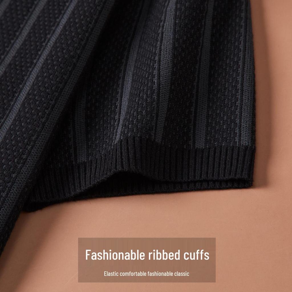 Men's High-End Thick Knit Short Sleeve Sweater - Slim Fit, Autumn/Winter Style Trendsetter