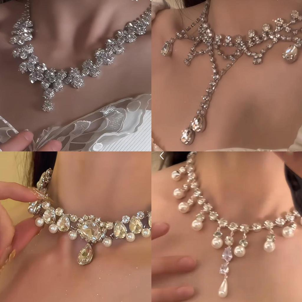 Collana di Perle Fatata Stile Coreano - Catena Clavicola Elegante e di Tendenza per Donna
