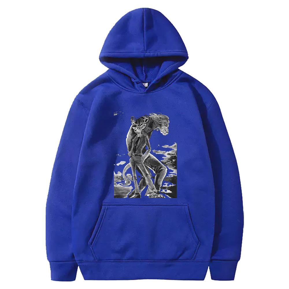 BEASTARS Anime Clothing Rouis Ibuki Cool Printed Hooded Men Women Manga Hoodies Casual Loose Sweatshirt Harajuku Male Streetwear