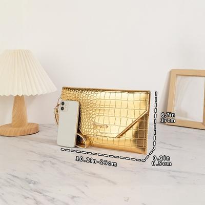 New Gold Women's Bag Envelope Clutch Bag Handbag Wallet Dinner Bag