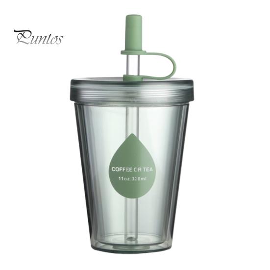 Insulated Style Water Bottle for School Drinking Straw Cup, Portable Leak-proof PC Bottle, Durable Reusable Cup Milk Tea Anti-fall Students And Office