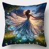 4Pcs Fantasy Magic Style Pillow Covers, Enchanting Fairy & Moon Print Cushion Cases, Cozy Home Decor For Bedroom Living Room