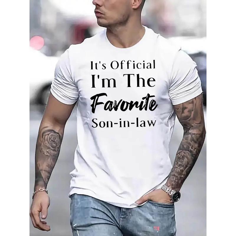 

European sizes Men s Letter Print T-Shirt - Maroon Crewneck Casual Tee, Short Sleeve Athletic Top for Daily and Weekend Wear 4XL білий