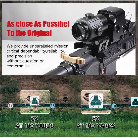 Eot**h G45 5X Magnifier Sight Scope G33 G43 3X Folding Side Flip Magnifiers Tactical Combo Hunting Amplify Adjustable Scopes