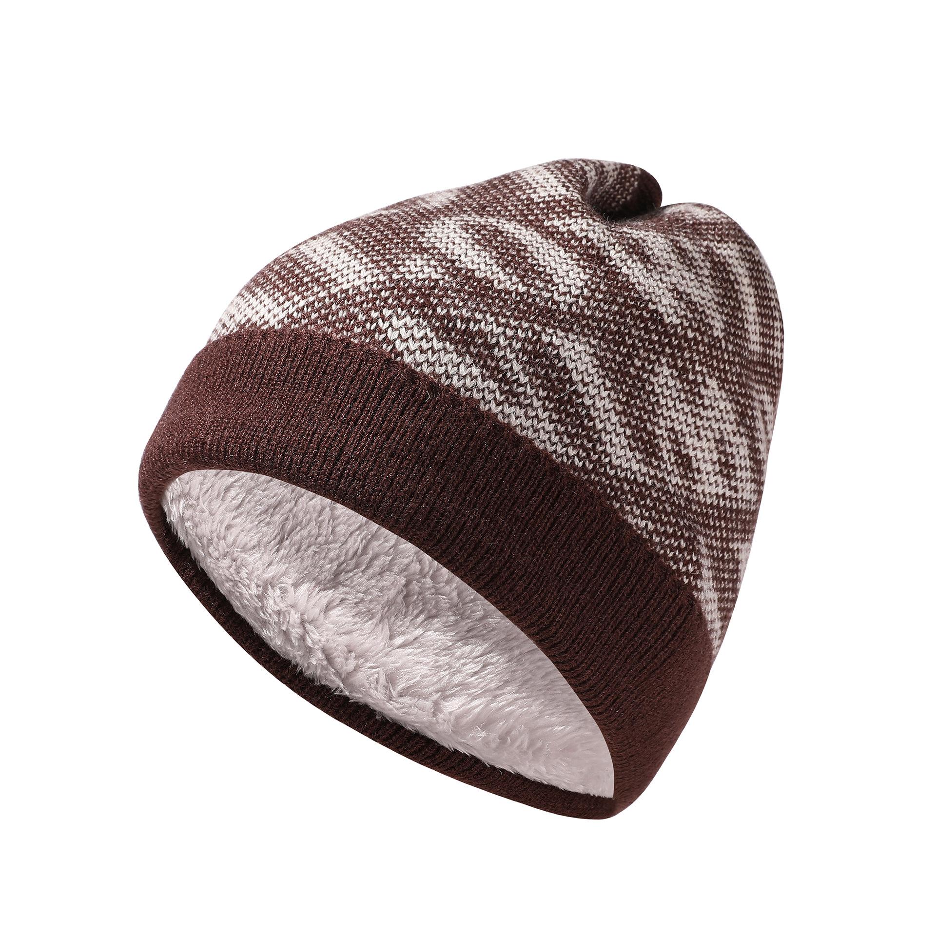 

Мужские и женские шерстяные шапки, универсальные двухслойные утепленные теплые шапки для зимы, незаменимые вязаные шапки для езды на велосипеде, защищающие от холода темно-коричневого