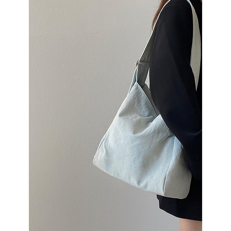 IELGY Spring Summer Denim Large Capacity Casual Lazy All-Match One-Shoulder Messenger Tote Bag