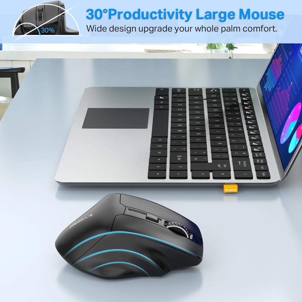 E-YOOSO X31 2.4G Wireless Ergonomic 6-Key Laptop Computer Mouse for Home and Office