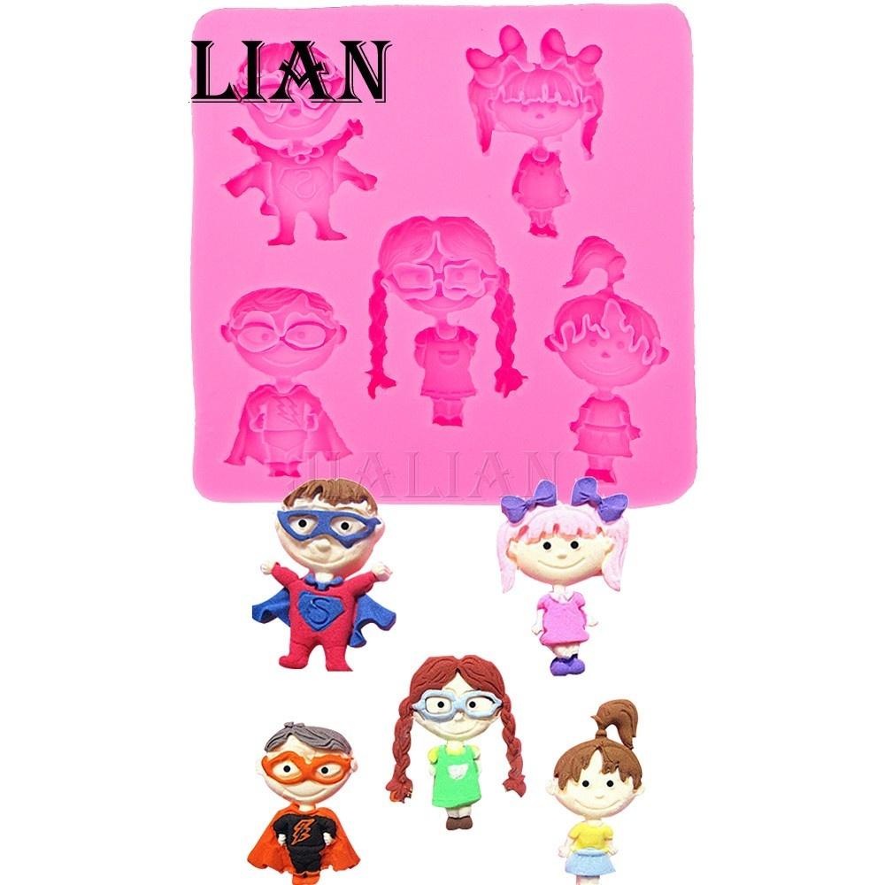 Cartoon Silicone Mold Gumpaste Chocolate Candy Clay Molds Boy Girl Cupcake Fondant Cake Decorating T