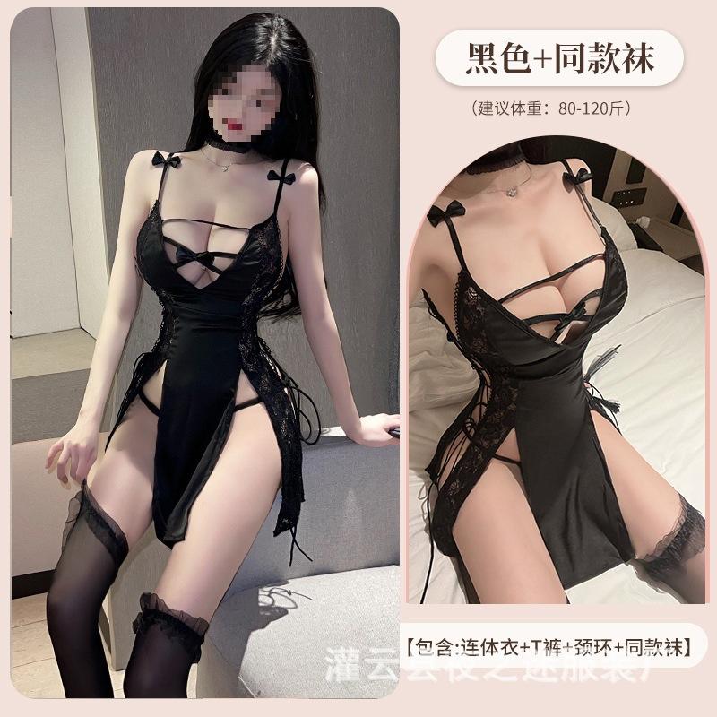 Sexy Free from pure desire, sexy nightgown, pajamas, temptation, night fans, suspenders, sexy underwear, small breasts, hot