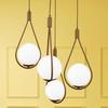 4 Piece Tumbled White Globe Glass Chandelier